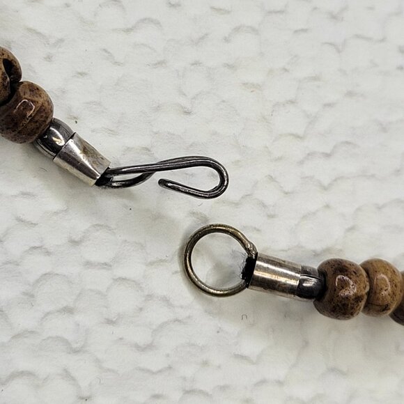 Multistrand Wooden Bead Necklace, Wood Inspired necklace  & earrings Set - Picture 12 of 14